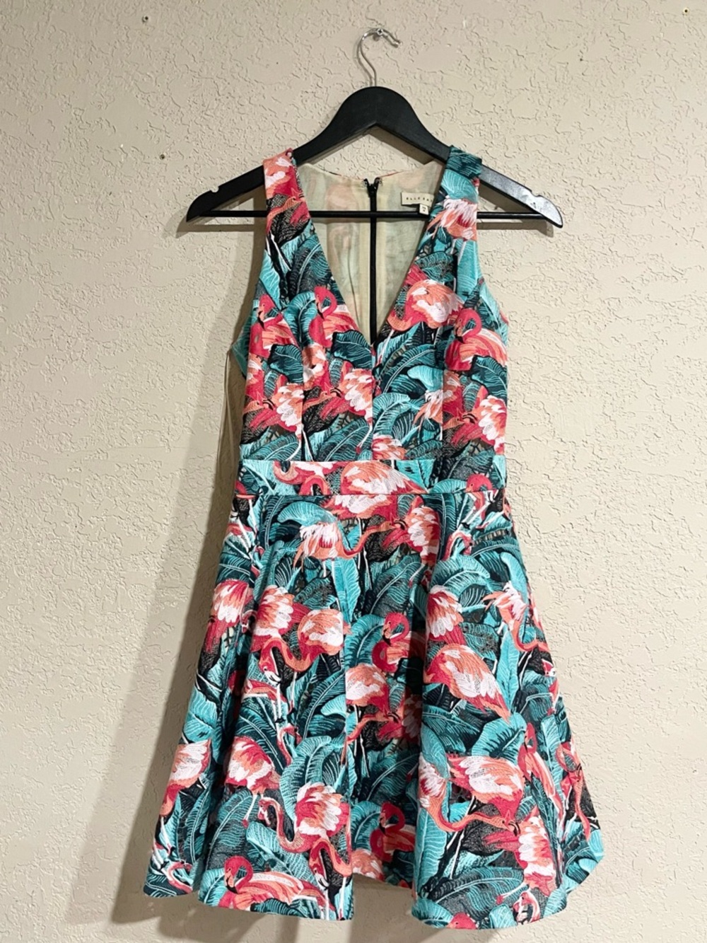 Elle Sasson | Flamingo Tropical Eyelet Mini Dress